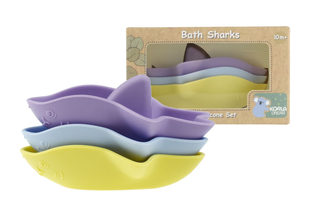 Bath Sharks 3 Piece Silicone Set