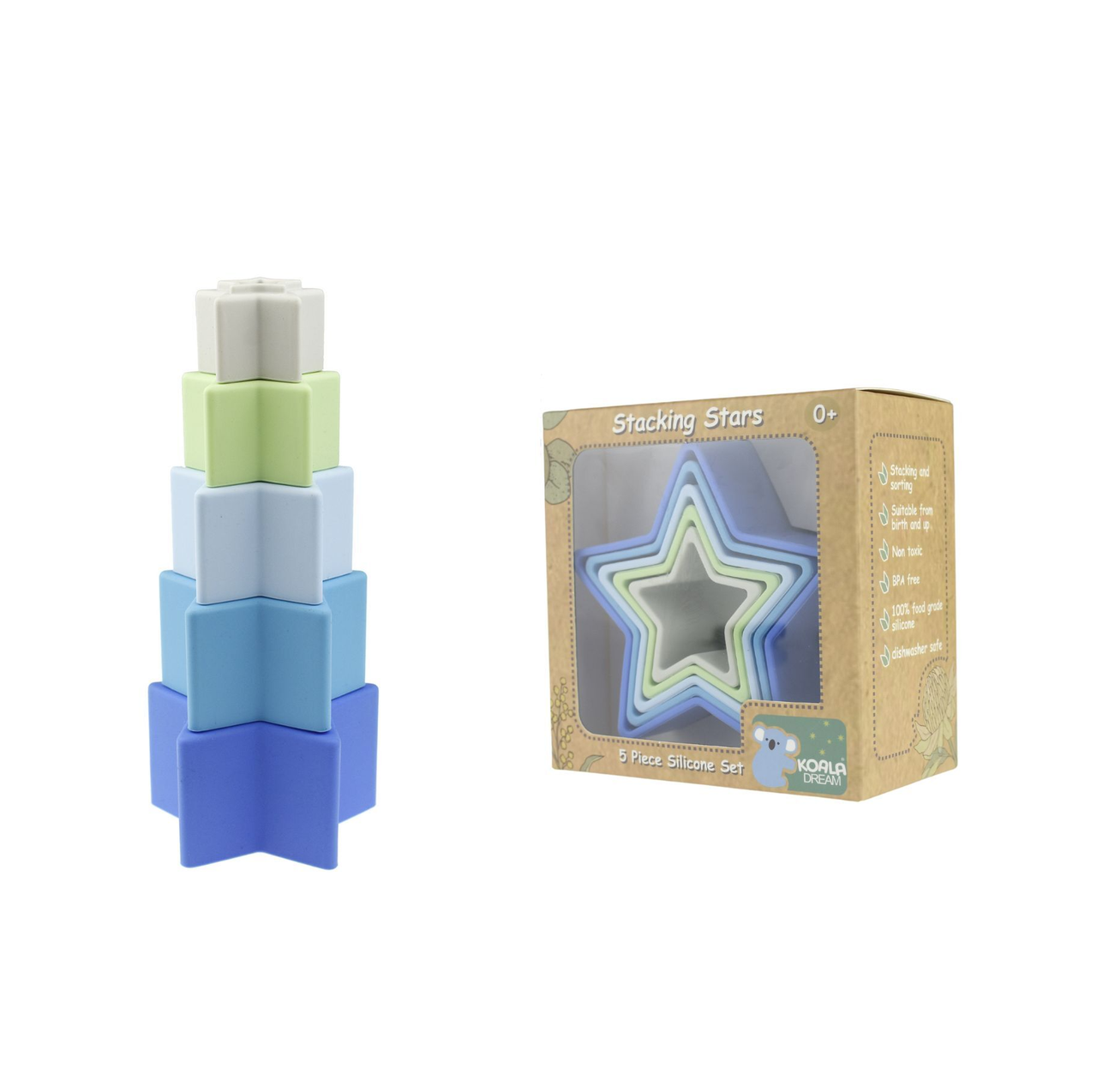 Stacking Stars 5 Piece Silicone Set