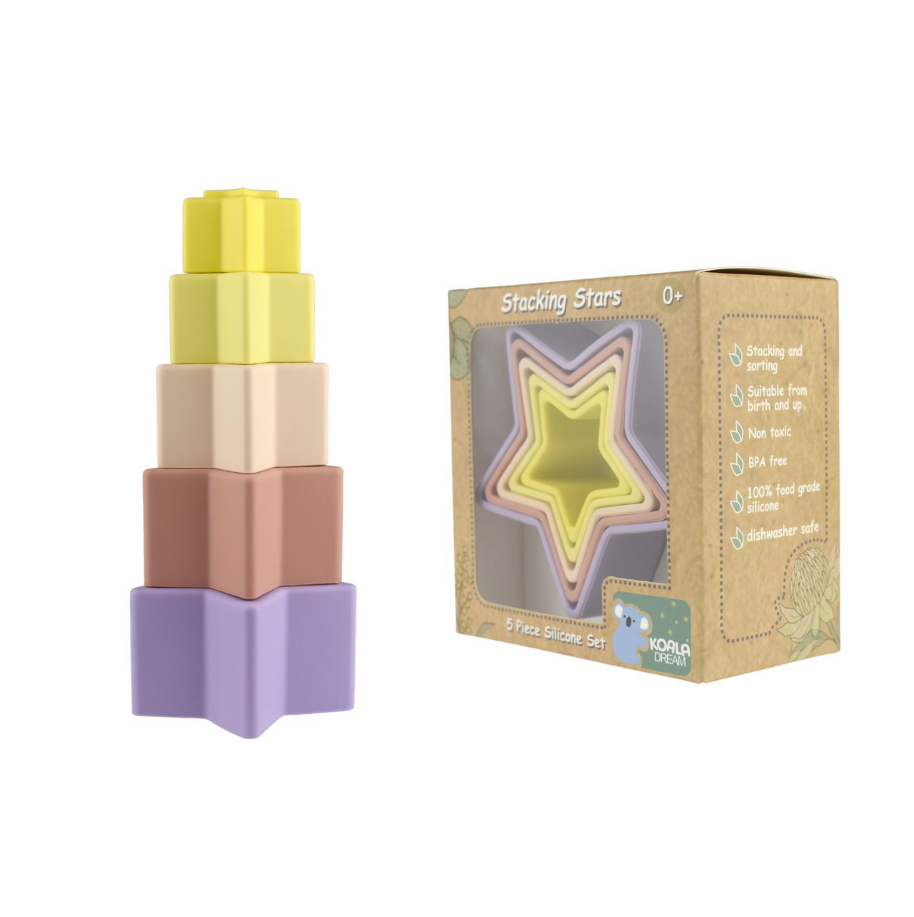 Stacking Stars 5 Piece Silicone Set