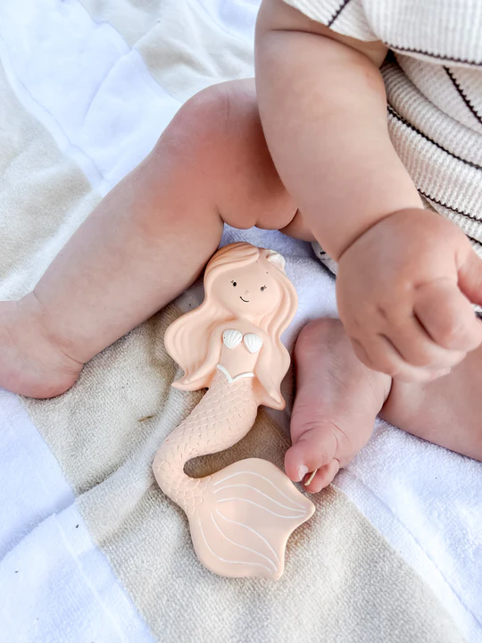 Natural Rubber Teether - Maeve The Mermaid - Peach