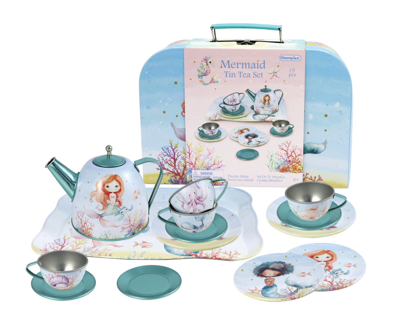 Mermaid Tin Tea Set