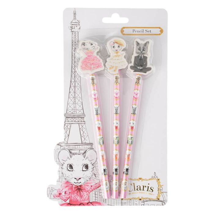 Claris Pencil Set with Eraser Toppers