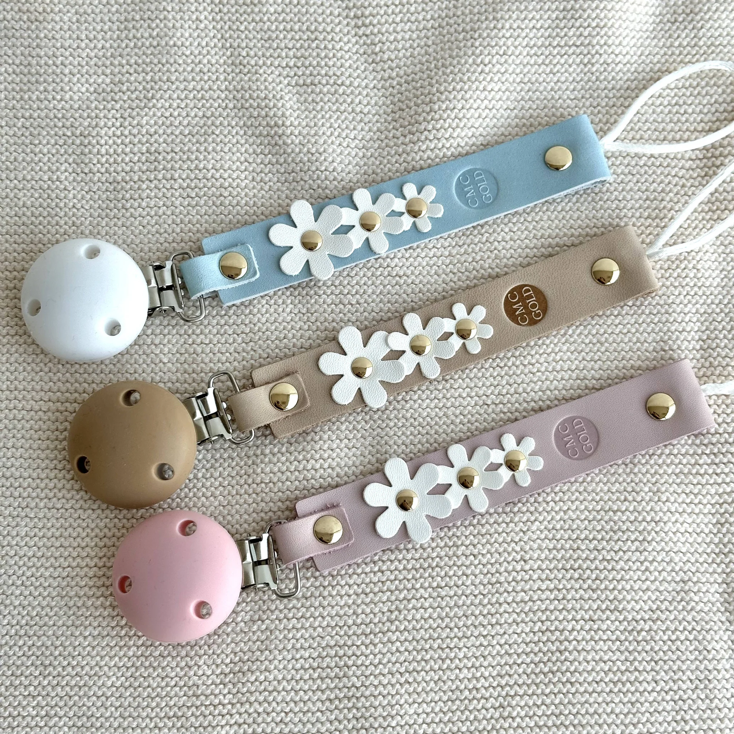 Coloured Floral Leather Dummy Clip