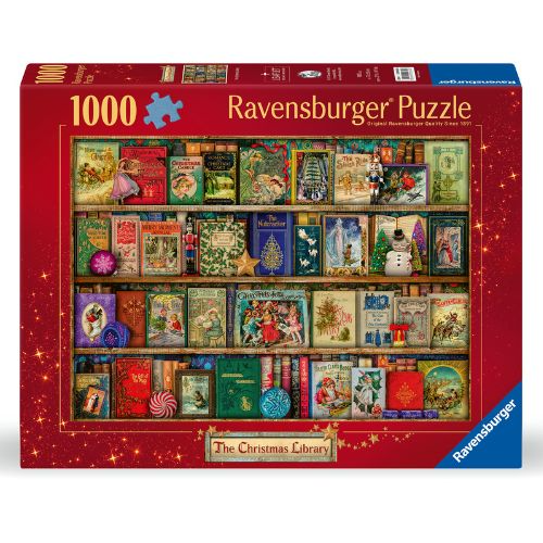 1000 pc Puzzle - The Christmas Library