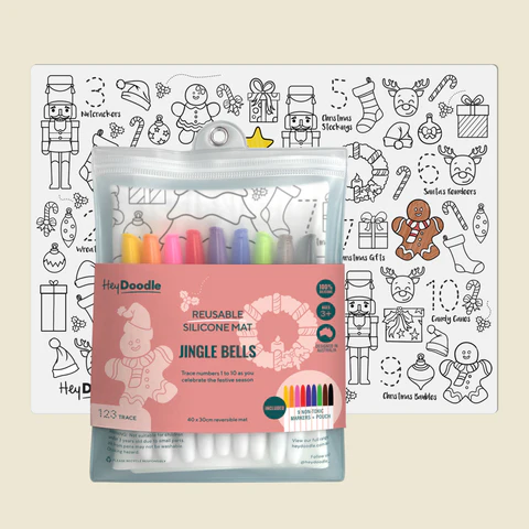 Reusable Silicone Activity Mini Mat Jingle Bells - Numbers