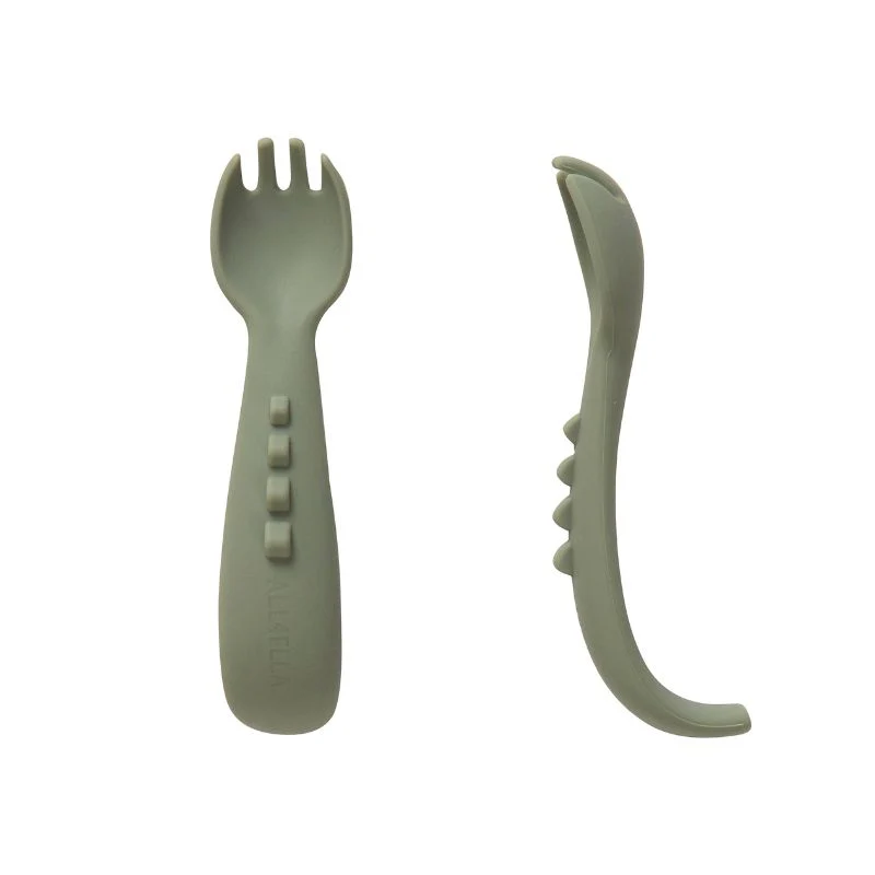 Silicone Comfy Grip Forks 2pk - Olive