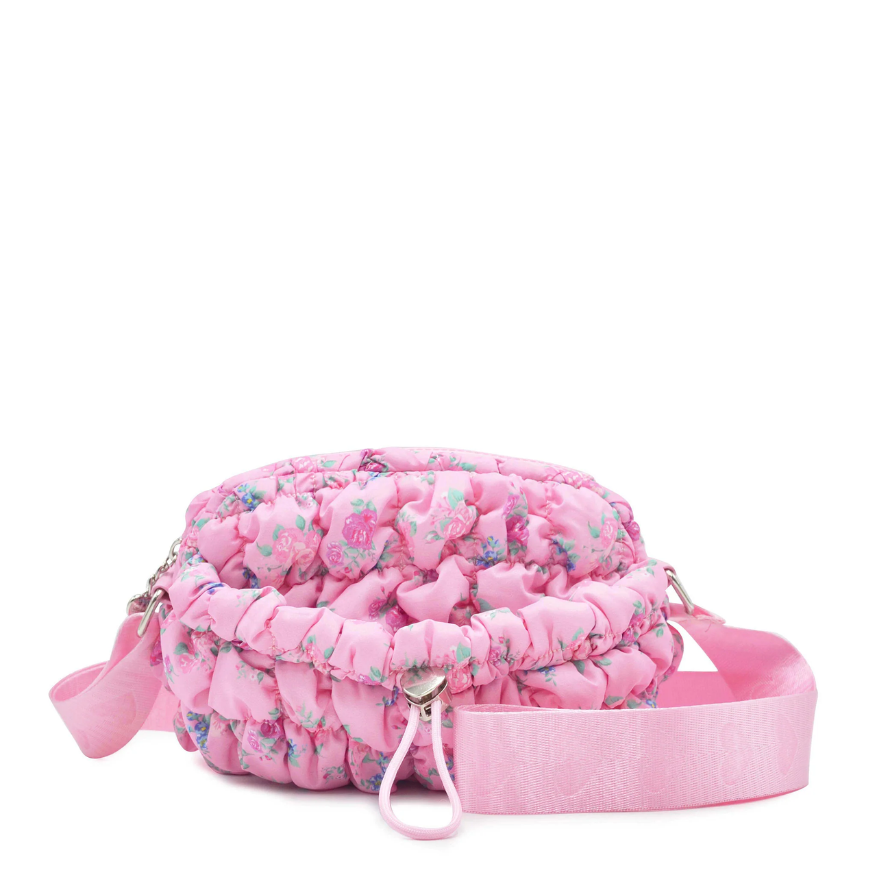 Quilted Scrunchies Floral Printed Mini Hobo Crossbody Bag