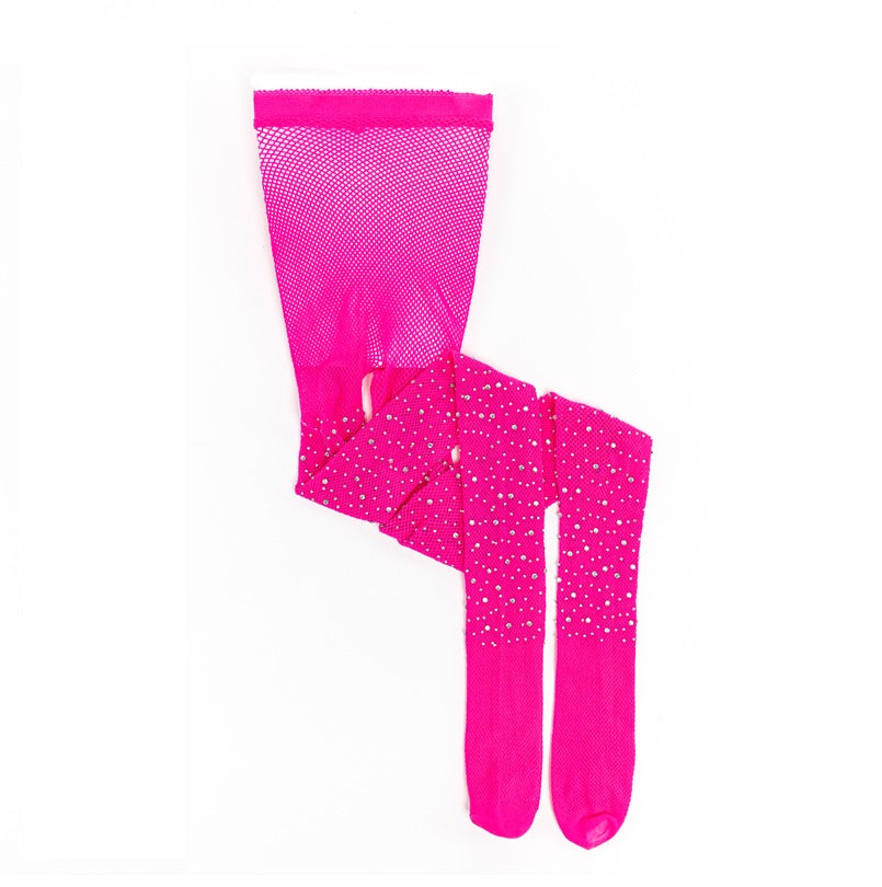 Hot Pink Rhinestone Tights