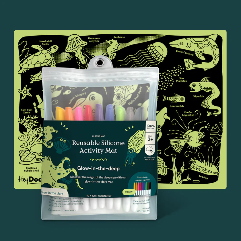 Reusable Silicone Doodle Mat - Glow-In-The-Deep