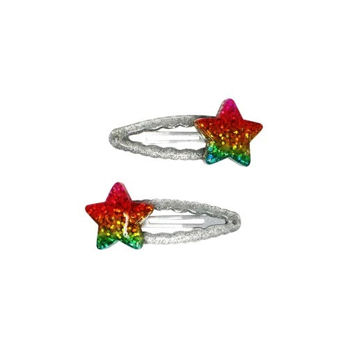Rainbow Star Sparkly Hair Clip