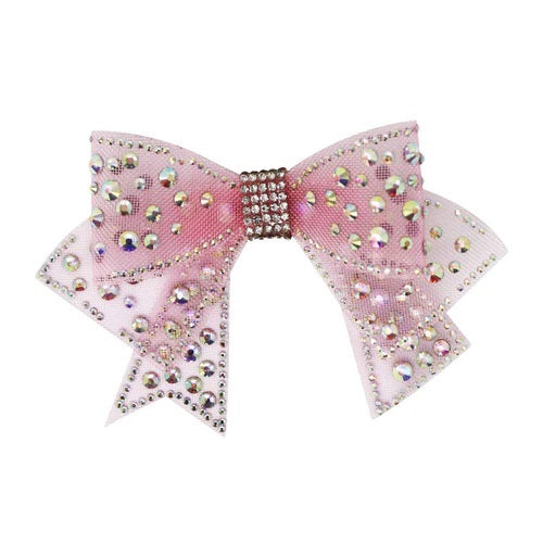 Pink Rhinestone Bow Hair Clip