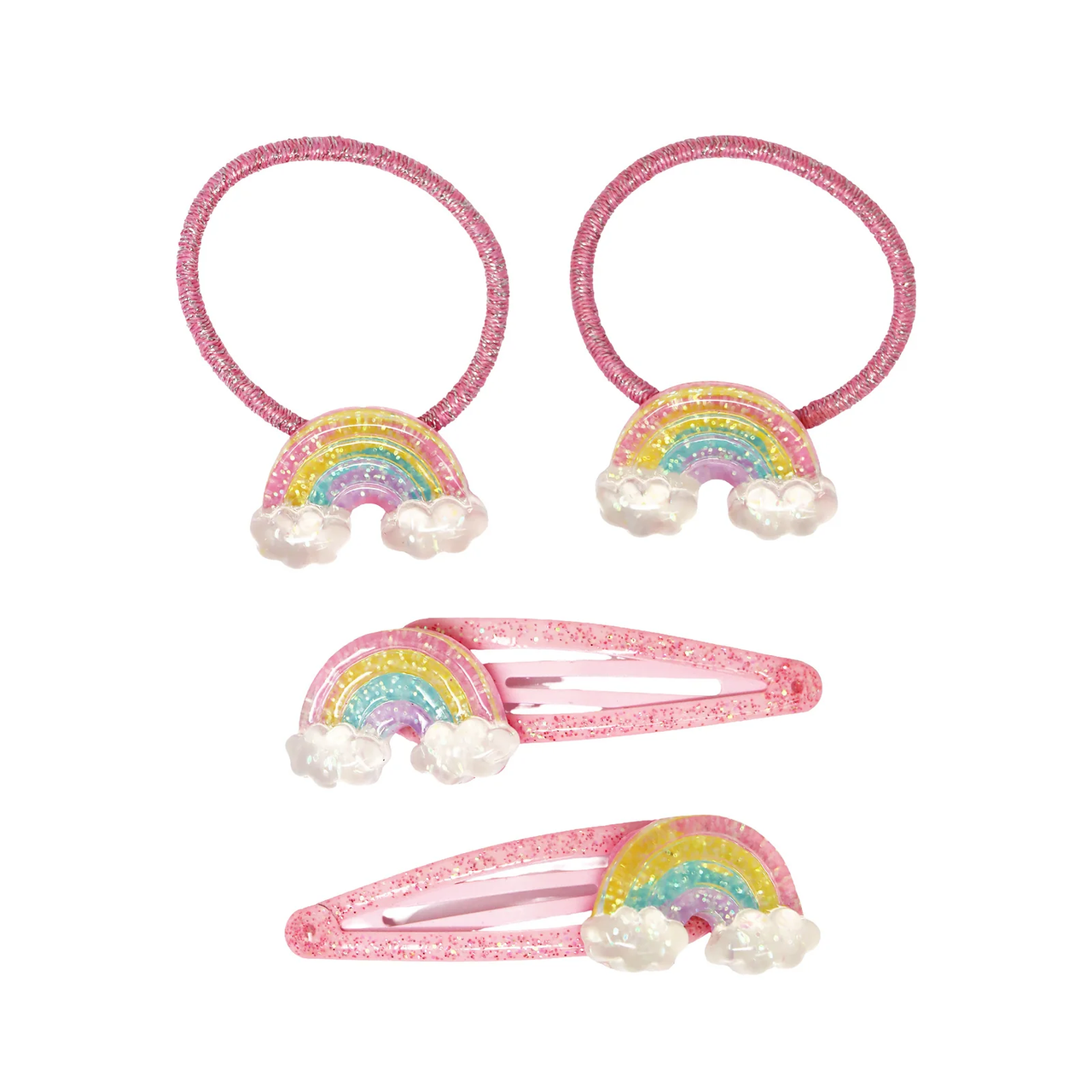 Glitter Rainbow Hair Accessories Set