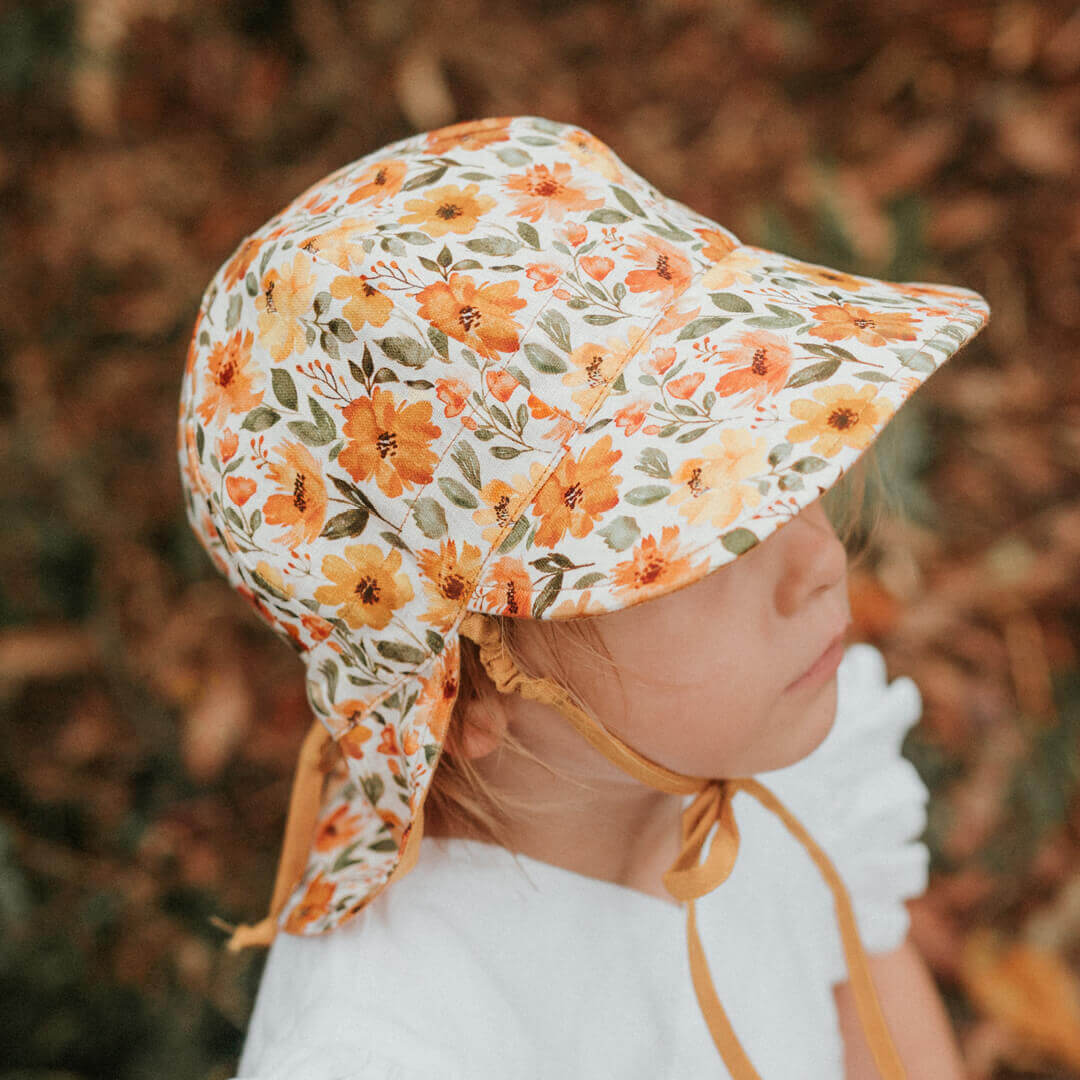 Heritage Lounger Baby Reversible Flap Sun Hat - Margaret/Maize