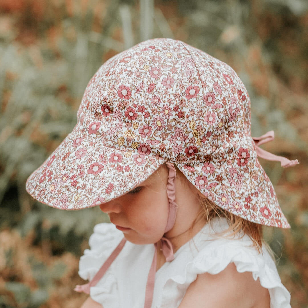 Heritage Lounger Baby Reversible Flap Sun Hat - Ramble-Rosa