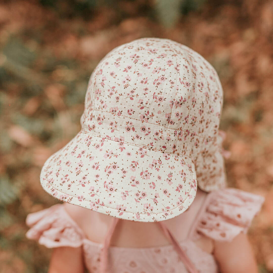 Heritage Lounger Baby Reversible Flap Sun Hat - Ruby/Rosa