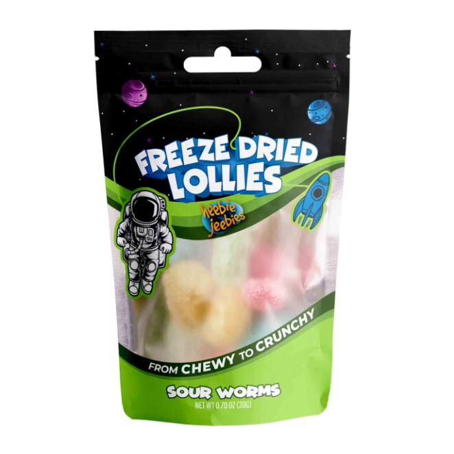 Freeze Dried Lollies Small - Sour Worms