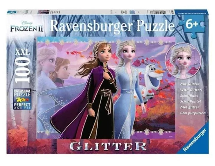 100 pc Glitter Puzzle - Frozen 2 Strong Sisters