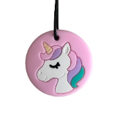 Silicone Pendant - Unicorn/Pink