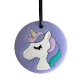 Silicone Pendant - Unicorn/Purple