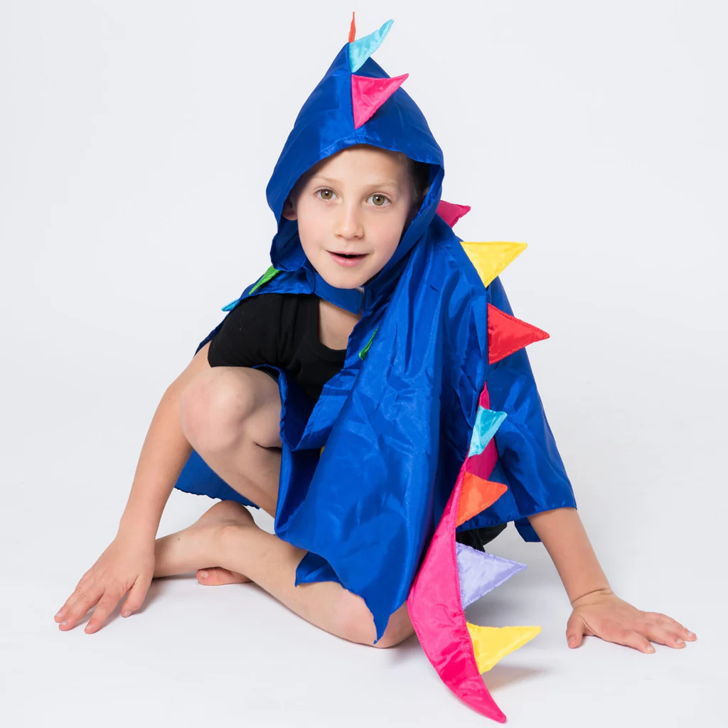 Blue Dragon Cape with Rainbow Spikes