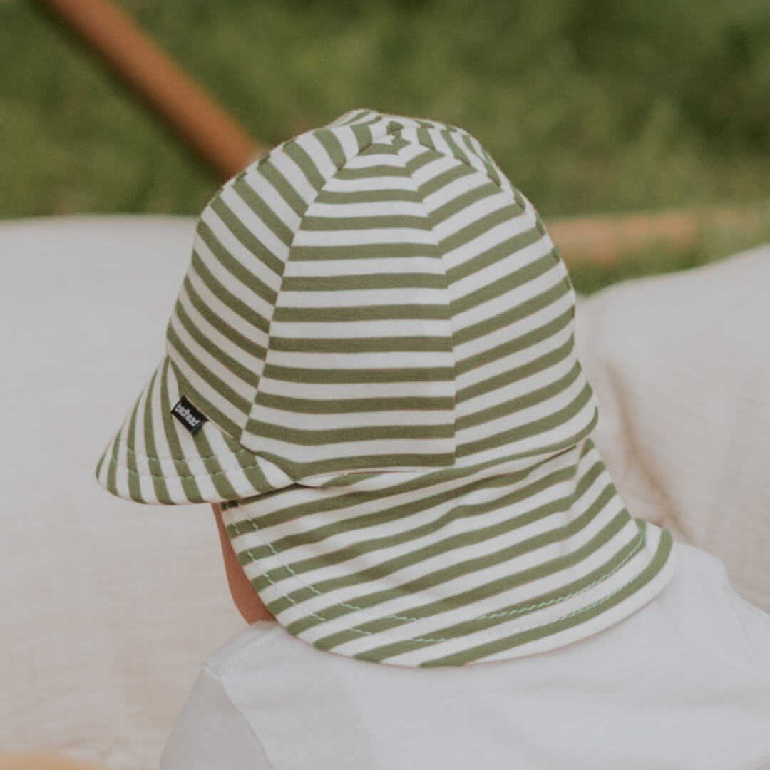 Legionnaire Flap Sun Hat - Khaki Stripe