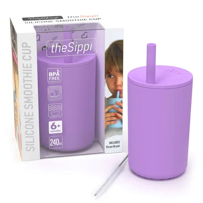 Silicone Smoothie Cup with Stopper Straw
