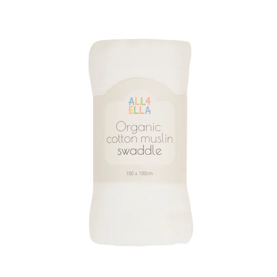 Organic Cotton Muslin Swaddle- White