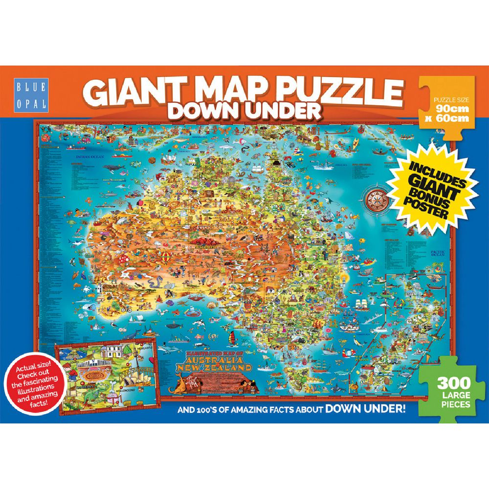 300 Large Pc - Giant Map Puzzle Down Under