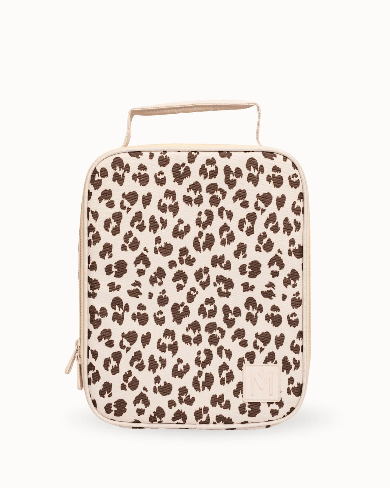 MontiiCo Large Insulated Lunch Bag (Larger Size) - Cream Leopard
