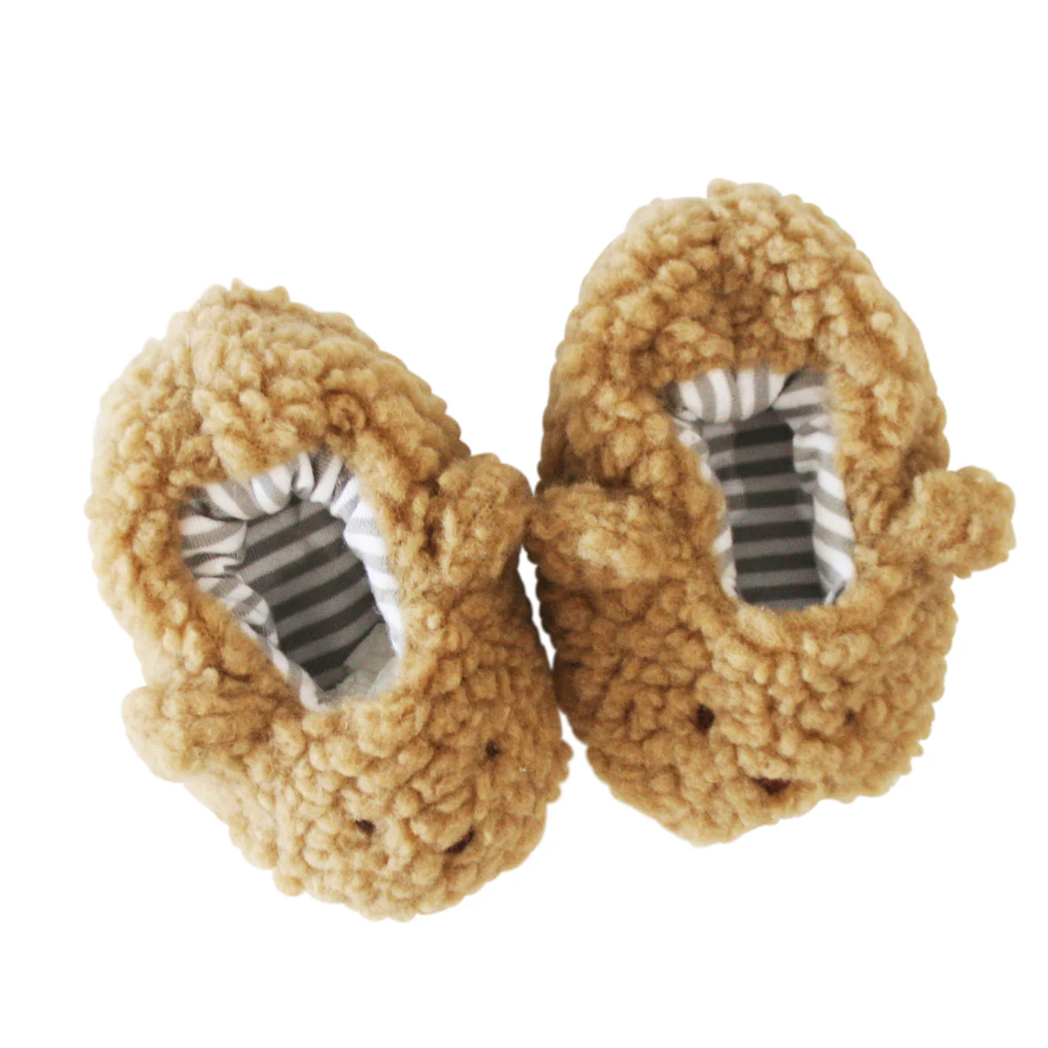Sherpa Bear Booties - Caramel (0-6 Months)
