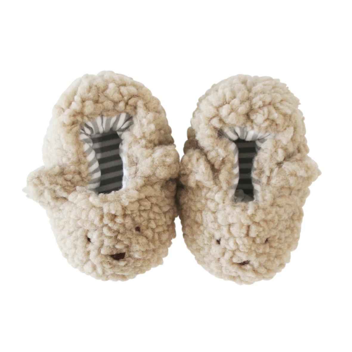 Sherpa Bear Booties - Oatmeal (0-6 Months)