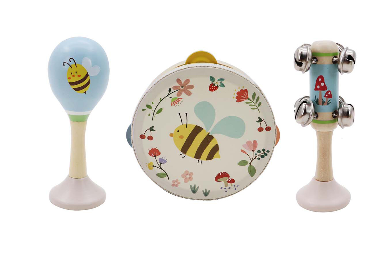 Wooden Spring Insect Music Set - Bee