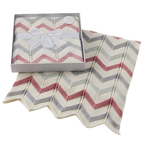 Zig Zag Knit Blanket - Blush