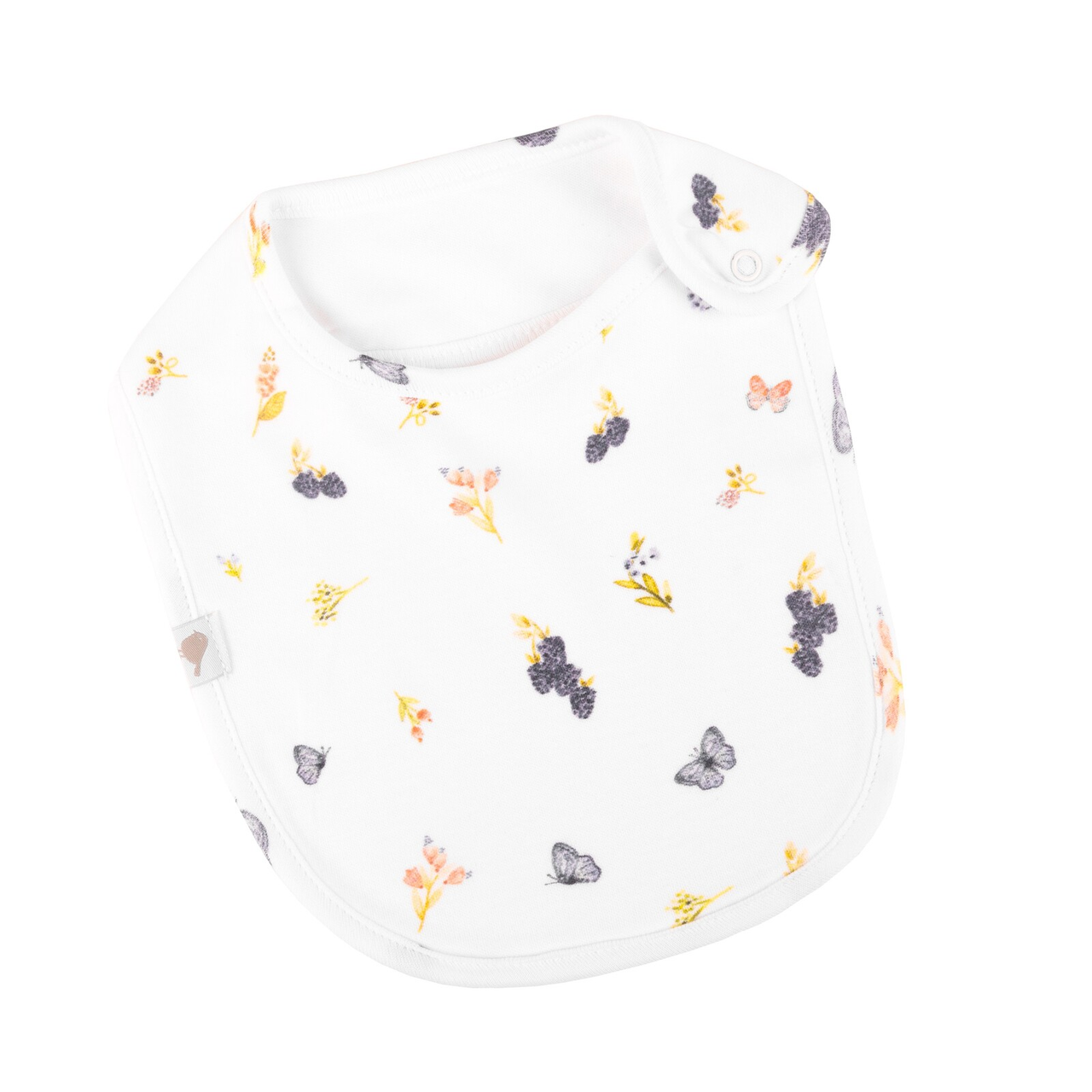 Organic Cotton Bib - Berries & Butterflies