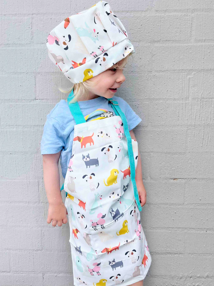 Kids Cooking Apron and Chef Hat Set