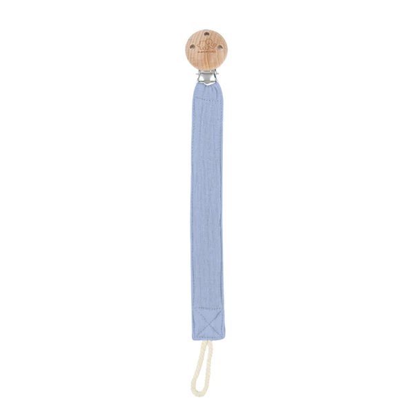 100% Cotton Pacifier Clip - Misty Blue