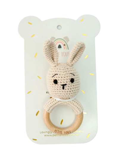 Crochet Ring Rattle Brodie Bunny