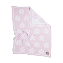 Chenille Baby Blanket - Purple Flowers
