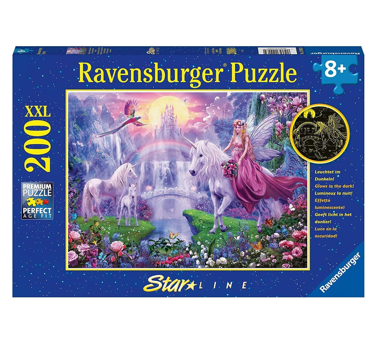 200 pc Puzzle Glow in the Dark - Unicorn Kingdom