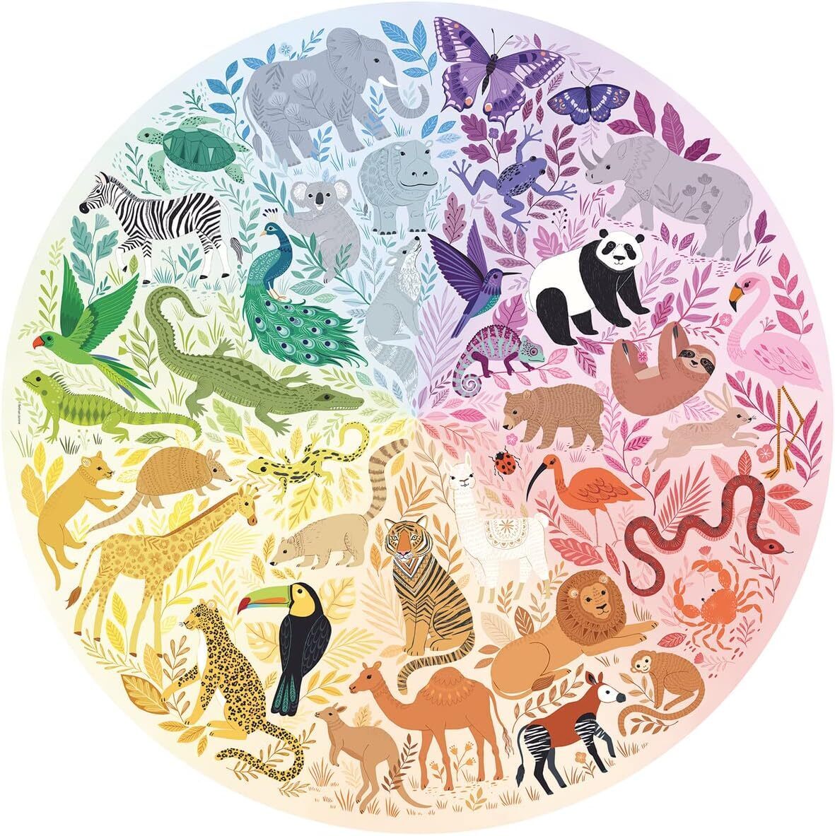 500pc Puzzle - Circle of Colors - Animals