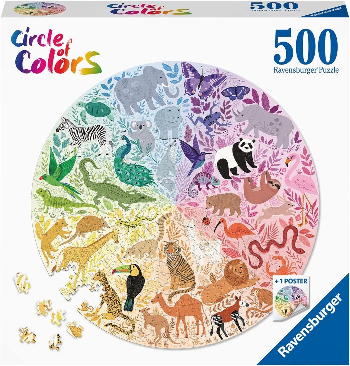 500pc Puzzle - Circle of Colors - Animals