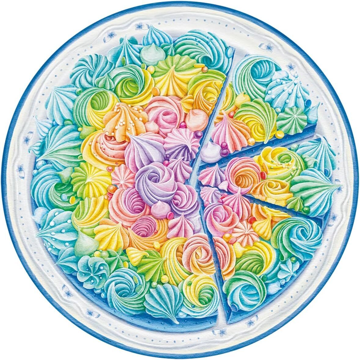 500pc Puzzle - Circle of Colors - Rainbow Cake