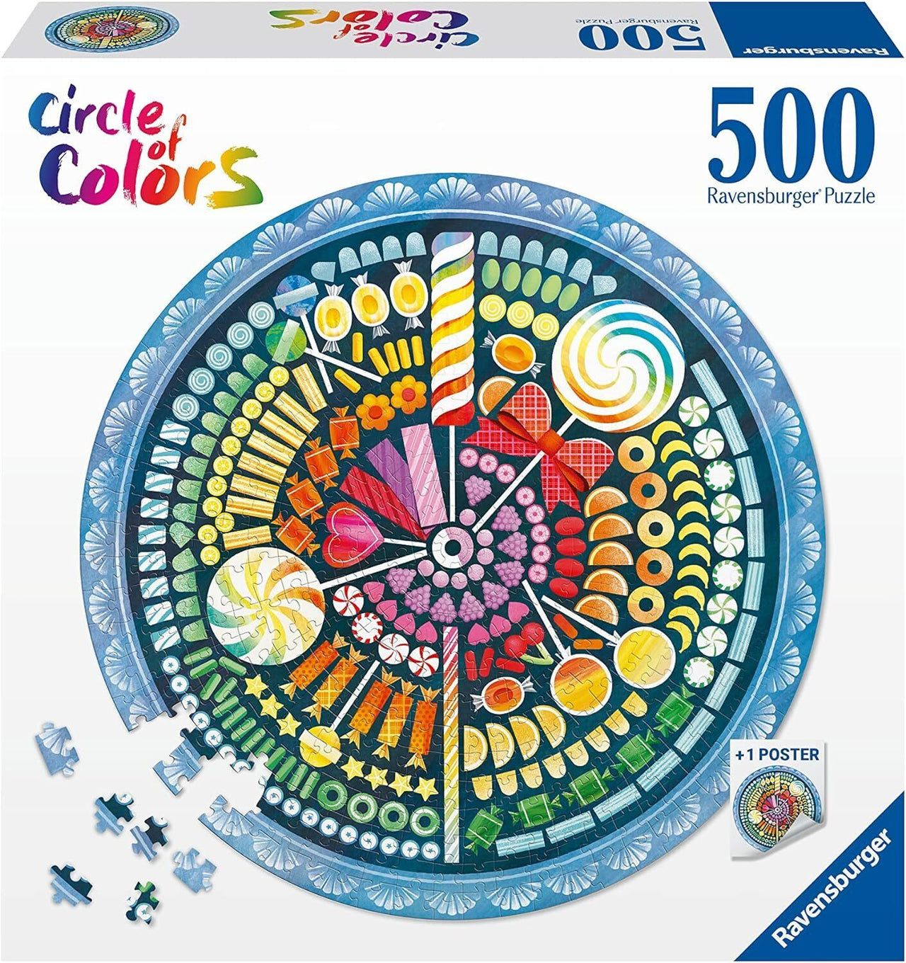 500pc Puzzle - Circle of Colors - Candies