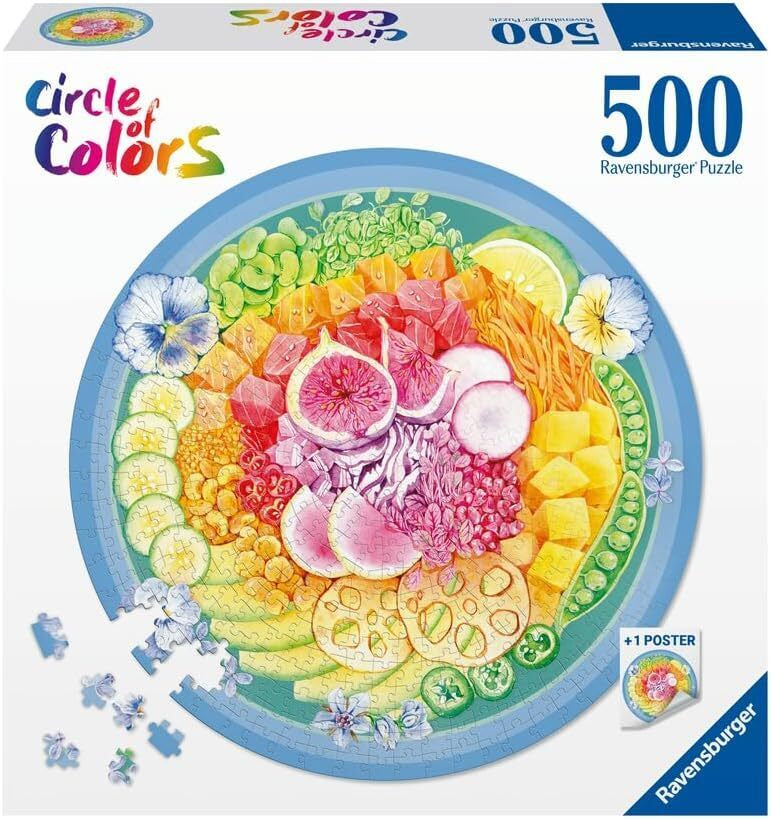 500pc Puzzle - Circle of Colors - Poke Bowl