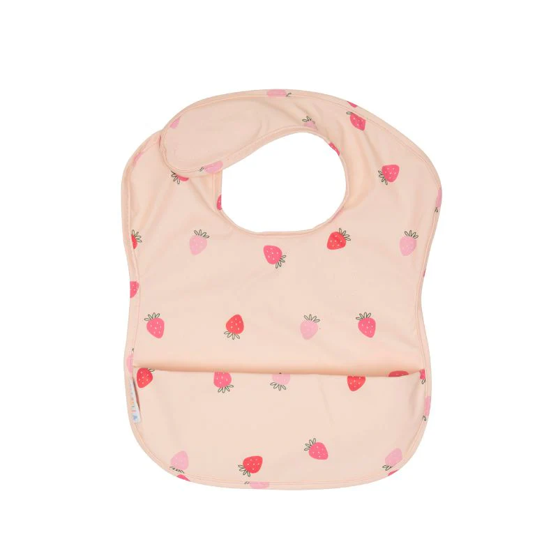 Recycled Pouch Bib - Strawberries