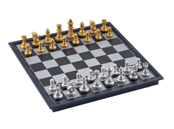 Magnetic Chess set Gold & Silver 10"