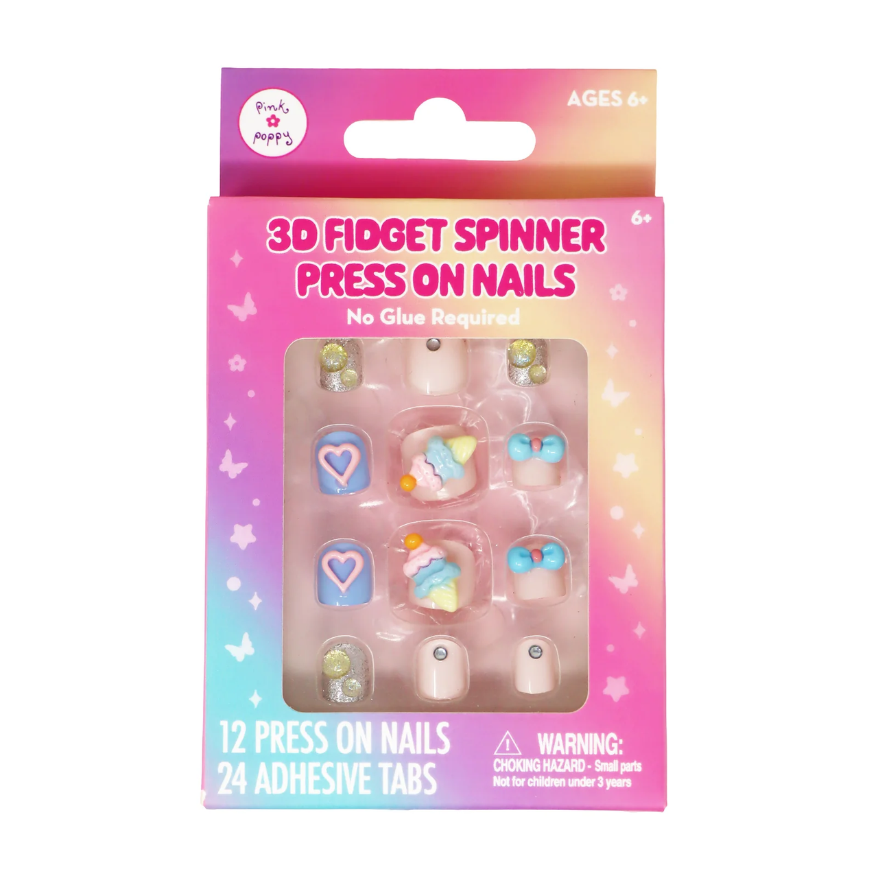 3D Fidget Spinner Press-on Nails - Ice Cream