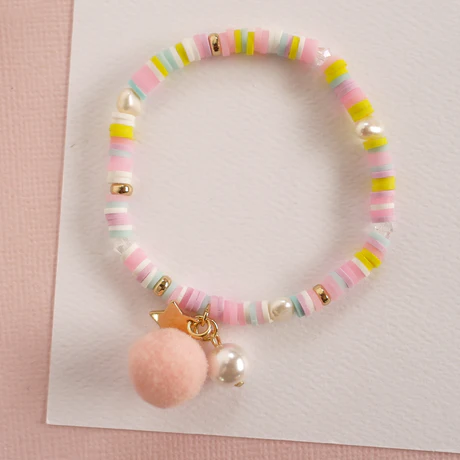 Pastel Pom Pom Elastic Bracelet