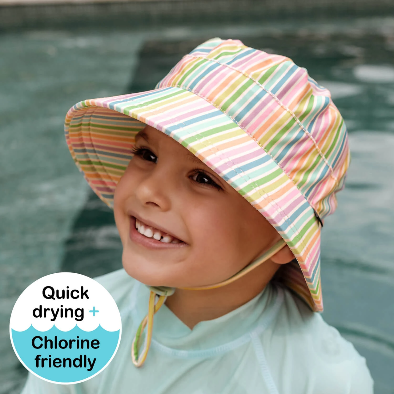 Classic Swim Bucket Beach Hat - Rainbow