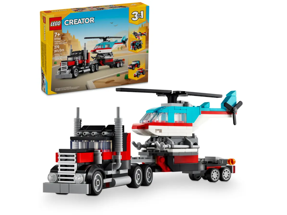 Flatbed Truck with Helicopter Lego 31146